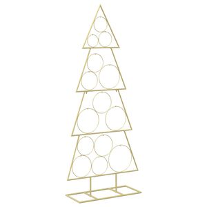 vidaXL &Aacute;rvore de Natal de metal KUOPIO 125 cm A&ccedil;o Ouro