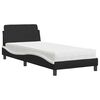 vidaXL Cama com colch&atilde;o Dover 80x200 cm couro artificial preto e branco