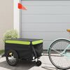 vidaXL Reboque para bicicleta 45 kg ferro preto e verde