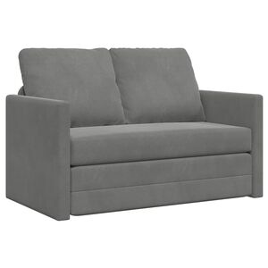 vidaXL Sof&aacute;-cama sem p&eacute;s 122x204x55 cm veludo cinzento-escuro