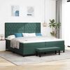 vidaXL Cama Box com colch&atilde;o Verde-escuro 200 x 200 cm Veludo