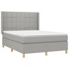 vidaXL Cama box spring c/ colch&atilde;o e LED 140x200 cm tecido cinza-claro