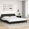 vidaXL Estrutura de cama Dover couro artificial preto e branco