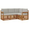 vidaXL Conjunto de Sof&aacute;s para Exterior 4 unid. Cinza Natural e Claro