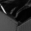 vidaXL Caixa de arrumação jardim com rodas 110x55x73 cm vime PE preto