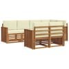 vidaXL Conjunto de Sof&aacute; Sectional com almofada 7 pcs Natural e Creme