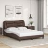 vidaXL Estrutura de cama sem colch&atilde;o Hvar 140x200cm couro artificial castanho