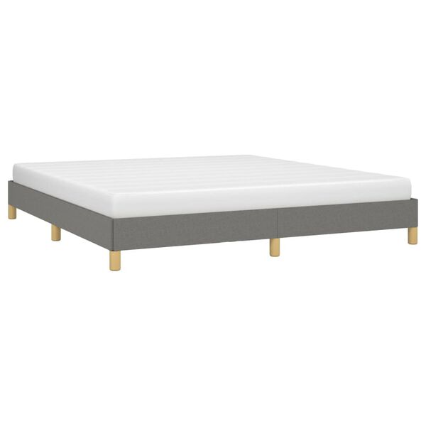 vidaXL Estrutura de cama sem colch&atilde;o 180x200 cm tecido cinzento-escuro