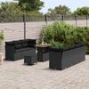 vidaXL Conjunto de Sof&aacute; de Jardim 10 pcs Preto vime PE