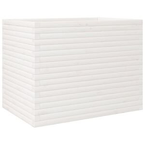 vidaXL Vaso/floreira de jardim 90x60x68,5 cm pinho maci&ccedil;o branco