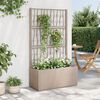 vidaXL Vaso/floreira jardim c/ treli&ccedil;a 80x36x140 cm PP castanho-claro