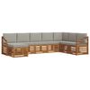 vidaXL Conjunto de Sof&aacute; Sectional 8 pcs Cinza Natural e Claro