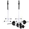 vidaXL Suporte barra muscula&ccedil;&atilde;o c/ conjunto pesos e barras 30,5 kg