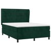 vidaXL Cama com molas/colch&atilde;o 140x190 cm veludo verde-escuro