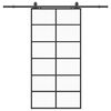 vidaXL Porta deslizante c/ conj ferragens 102x205cm vidro ESG preto
