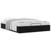 vidaXL Estrutura de Cama Ottoman Preto 153 x 203 cm Couro Sint&eacute;tico