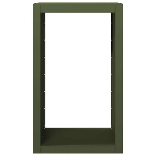 vidaXL Suporte para lenha 60x40x100 cm a&ccedil;o verde