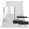 vidaXL Kit de est&uacute;dio fotogr&aacute;fico com conjunto de ilumina&ccedil;&atilde;o e fundo