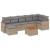 vidaXL 8 pcs conjunto de sof&aacute;s p/ jardim com almofad&otilde;es vime PE bege
