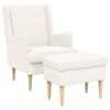 vidaXL Poltrona com Puff 2 unid. Creme Boucl&eacute;
