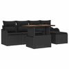 vidaXL Conjunto de Sof&aacute; de Jardim 6 unid. Preto Rattan Sint&eacute;tico
