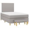 vidaXL Cama boxspring com colchão 120x190 cm tecido cinzento-claro