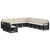vidaXL Conjunto de Sof&aacute; de Jardim 11 unid. 11 lugar Preto vime PE