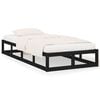vidaXL Estrutura cama pequena solteiro 75x190 cm madeira maci&ccedil;a preto