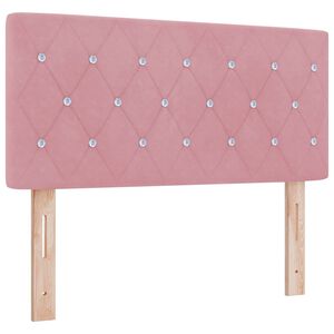 vidaXL Cabeceira LED com fitas LED com cabeceira Rosa 100 cm Veludo