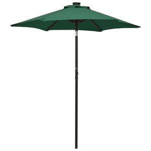 vidaXL Guarda-sol de jardim com luzes LED 200x211 cm alum&iacute;nio verde
