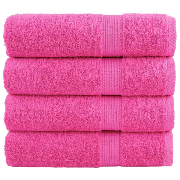 vidaXL Toalhas de m&atilde;os premium SOLUND 4 pcs 50x100 cm 600 gsm rosa