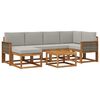 vidaXL Conjunto de Sof&aacute;s para Exterior 7 pcs Natural e Cinzento-Claro