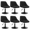 vidaXL Cadeiras de jantar girat&oacute;rias 6 pcs veludo preto