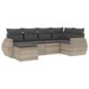 vidaXL 6 pcs conj. sof&aacute;s jardim com almofad&otilde;es vime PE cinzento-claro