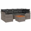 vidaXL Conjunto de Sof&aacute; de Jardim 7 pcs Cinzeto vime PE