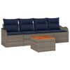 vidaXL Conjunto de Sof&aacute; de Jardim 5 unid. Cinzeto vime PE