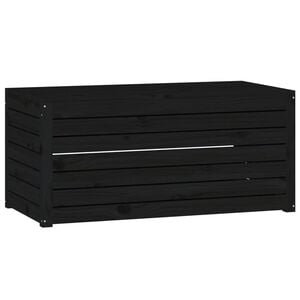 vidaXL Caixa de jardim 101x50,5x46,5 cm madeira de pinho maci&ccedil;a preto