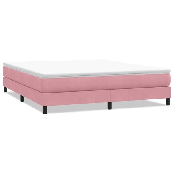 vidaXL Cama com molas sem colchão 180x220 cm veludo rosa