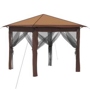 vidaXL Gazebo com 4 Laterais 2,6 x 2,6 m Bege e Marrom