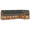 vidaXL Conjunto de Sof&aacute;s para Exterior 5 unid. Natural e Antracite