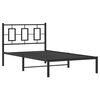 vidaXL Estrutura de cama com cabeceira 100x190 cm metal preto