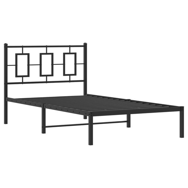vidaXL Estrutura de cama com cabeceira 100x190 cm metal preto