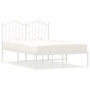 vidaXL Estrutura de cama com cabeceira 120x200 cm metal branco