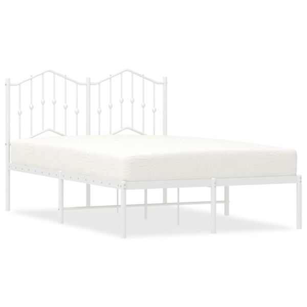 vidaXL Estrutura de cama com cabeceira 120x200 cm metal branco