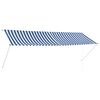 vidaXL Toldo retr&aacute;til 350x150 cm azul e branco