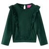 Blusa para crian&ccedil;a com folhos verde-escuro 104