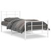 vidaXL Estrutura de cama com cabeceira e pés 90x200 cm metal branco