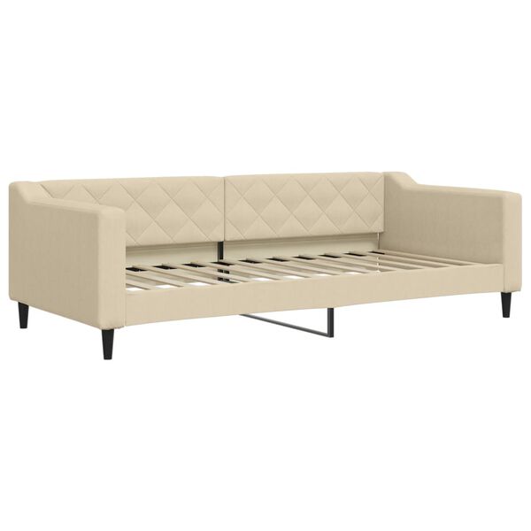 vidaXL Sof&aacute;-cama com colch&atilde;o 90x200 cm tecido cor creme