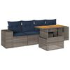 vidaXL 5 pcs conjunto sof&aacute;s de jardim c/ almofad&otilde;es vime PE cinzento