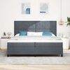 vidaXL Cama Box com colch&atilde;o Cinza Escuro 200 x 200 cm tecido